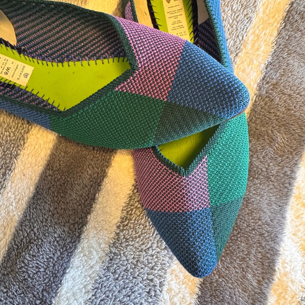 Rothy's Multicolor SquareBlock Women's Point Flats